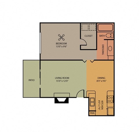 Savannah floor plan of Pavilion Apartment in Arlington, TX